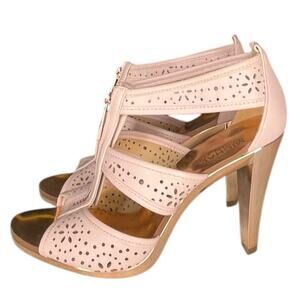Michael Kors Berkley Top Zipper T-Strap Heel Sandal Size 5.5